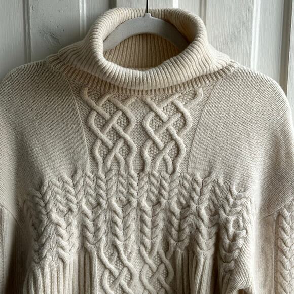 Matin Kim Off-White Cable Knit Turtleneck Sweater - Picture 3 of 10